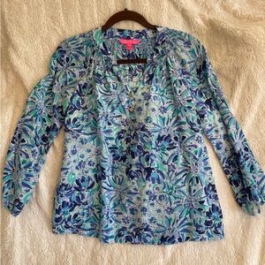 Lilly Pulitzer Blue Blouse